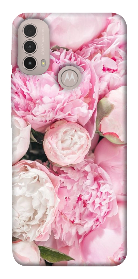 Чохол Pink peonies для Motorola Moto E40