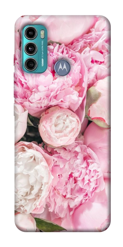 Чохол Pink peonies для Motorola Moto G60