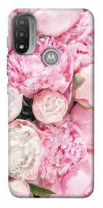 Чехол Pink peonies для Мotorola Moto E20