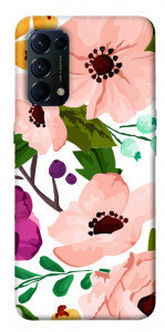 Чехол Акварельные цветы для Oppo Reno 5 4G