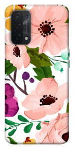 Чехол Акварельные цветы для Oppo A74 5G