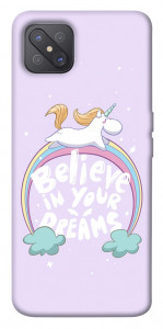 Чехол Believe in your dreams unicorn для Oppo A92s