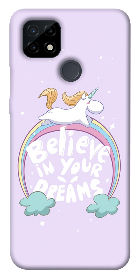 Чехол Believe in your dreams unicorn для Realme C21