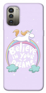 Чохол Believe in your dreams unicorn для Nokia G11