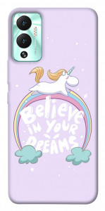 Чехол Believe in your dreams unicorn для Infinix Hot 12 Play