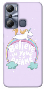 Чохол Believe in your dreams unicorn для Infinix Hot 20i