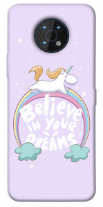 Чехол Believe in your dreams unicorn для Nokia G50