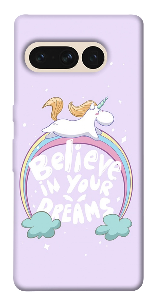 Чехол Believe in your dreams unicorn для Google Pixel 7 Pro