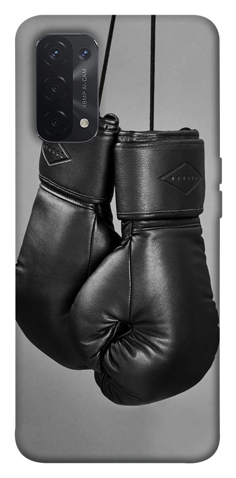 Чехол Черные боксерские перчатки для Oppo A74 5G