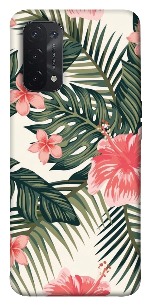 Чехол Tropic flowers для Oppo A74 5G