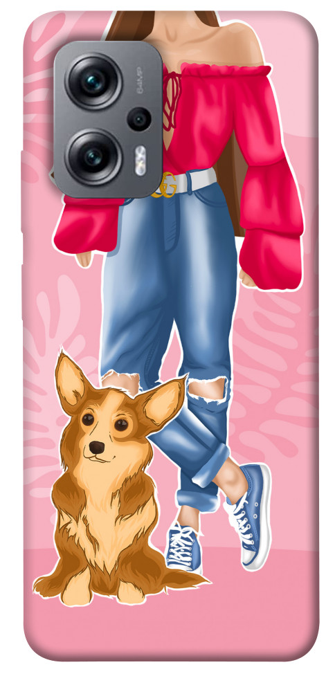 

Чохол Girl and corgi для Xiaomi Poco X4 GT 1530613