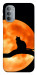Чехол Кот на фоне луны для Motorola Moto G31