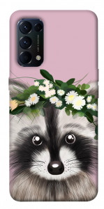 Чохол Raccoon in flowers для Oppo Reno 5 4G