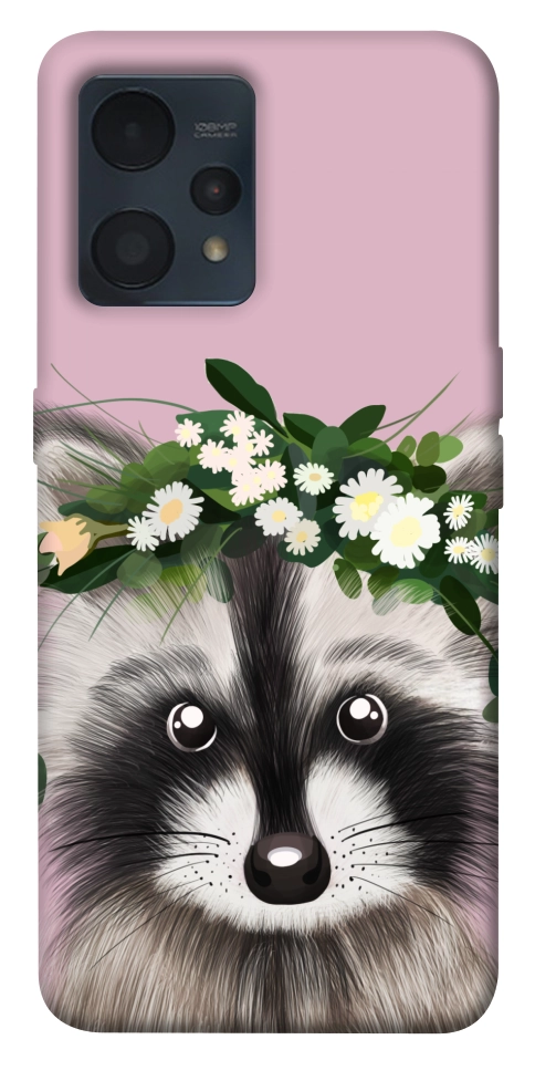 Чехол Raccoon in flowers для Realme 9 4G