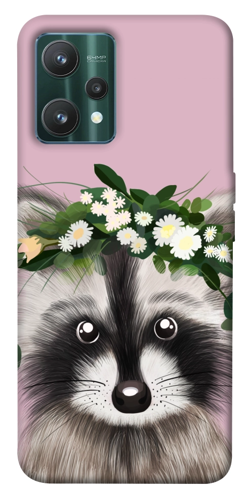 Чехол Raccoon in flowers для Realme 9 Pro