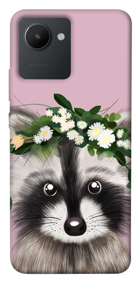 Чехол Raccoon in flowers для Realme C30