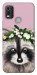 Чохол Raccoon in flowers для Nokia C21 Plus