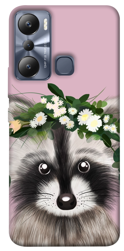 Чохол Raccoon in flowers для Infinix Hot 20i