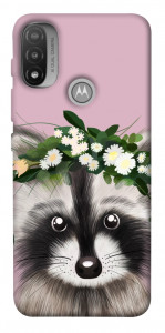 Чехол Raccoon in flowers для Мotorola Moto E20