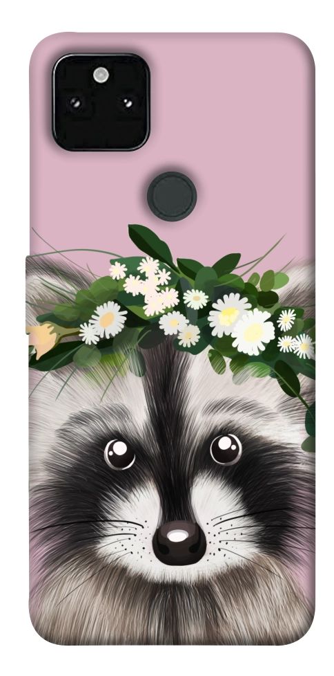 Чехол Raccoon in flowers для Google Pixel 5A