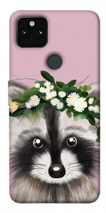 Чохол Raccoon in flowers для Google Pixel 5A