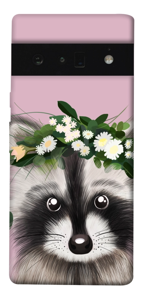 Чехол Raccoon in flowers для Google Pixel 6 Pro