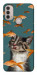 Чехол Cat with fish для Motorola Moto E40