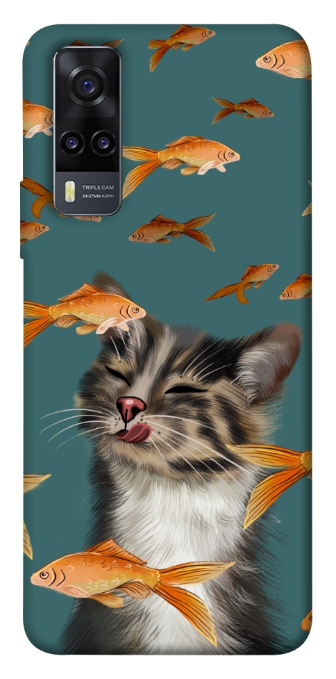 Чехол Cat with fish для Vivo Y31