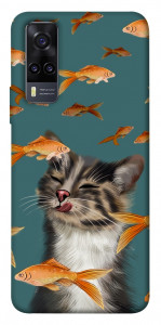 Чехол Cat with fish для Vivo Y31