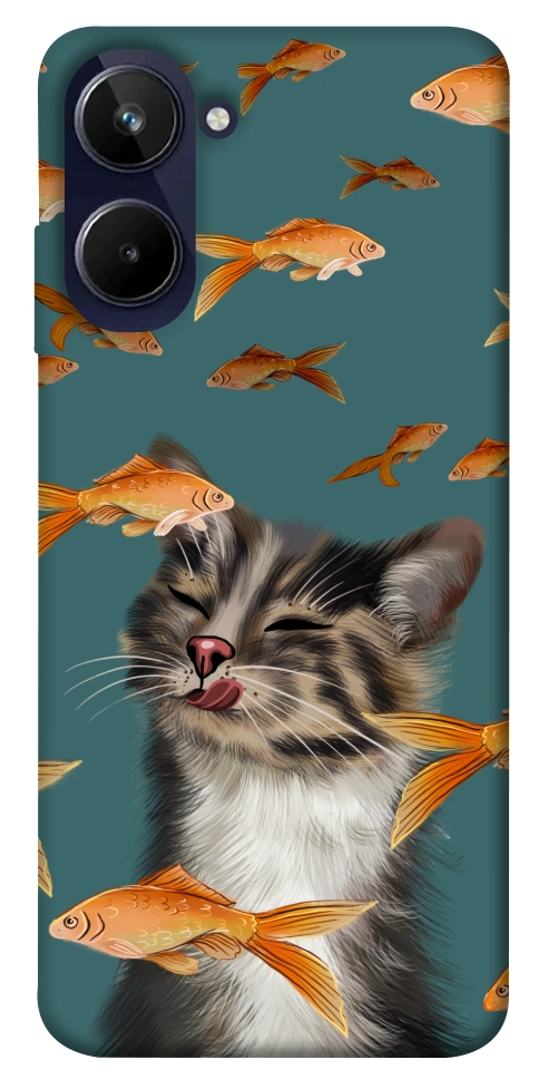 Чохол Cat with fish для Realme 10 4G