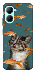 Чехол Cat with fish для Realme C33