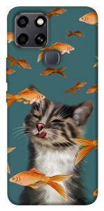 Чохол Cat with fish для Infinix Smart 6