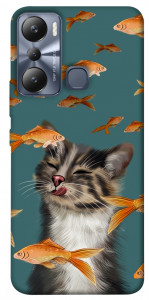 Чехол Cat with fish для Infinix Hot 20i