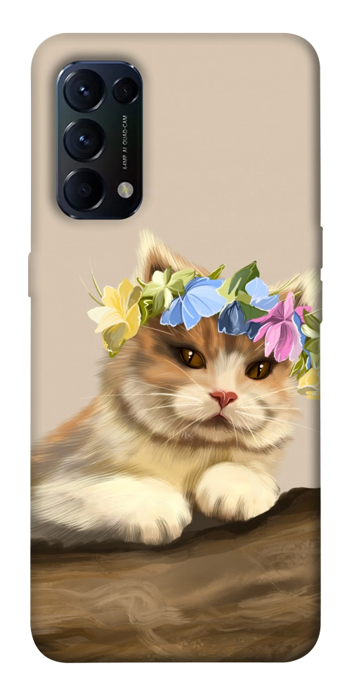 Чехол Cat in flowers для Oppo Reno 5 4G