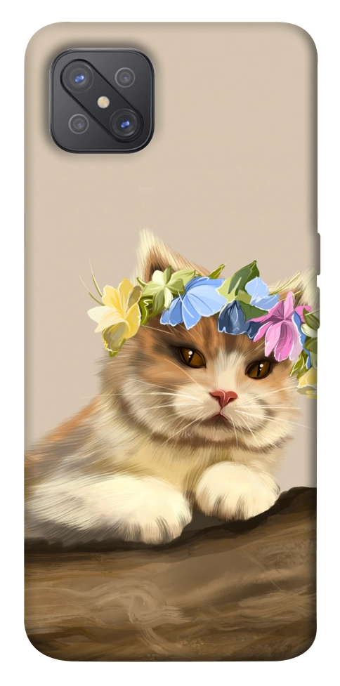 Чехол Cat in flowers для Oppo A92s