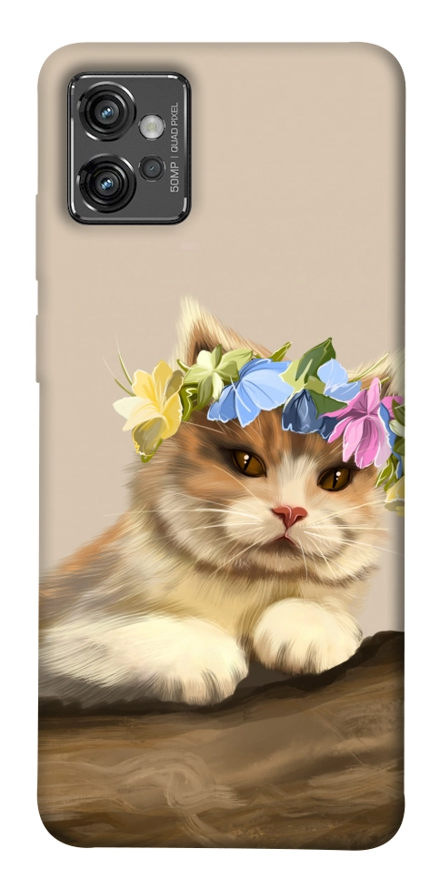 Чехол Cat in flowers для Motorola Moto G32