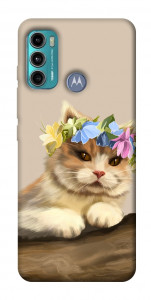 Чехол Cat in flowers для Motorola Moto G60