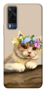 Чехол Cat in flowers для Vivo Y53s