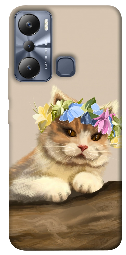 Чохол Cat in flowers для Infinix Hot 20i