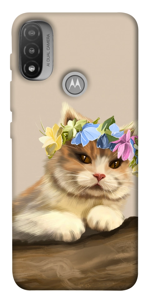 Чехол Cat in flowers для Мotorola Moto E20