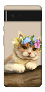 Чехол Cat in flowers для Google Pixel 6