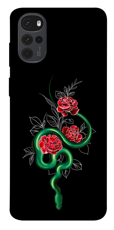 Чохол Snake in flowers для Motorola Moto G22