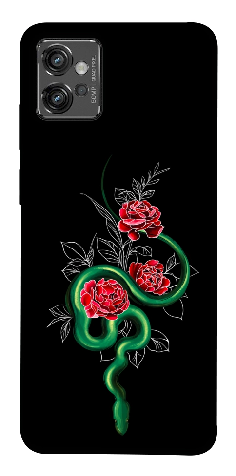 Чехол Snake in flowers для Motorola Moto G32