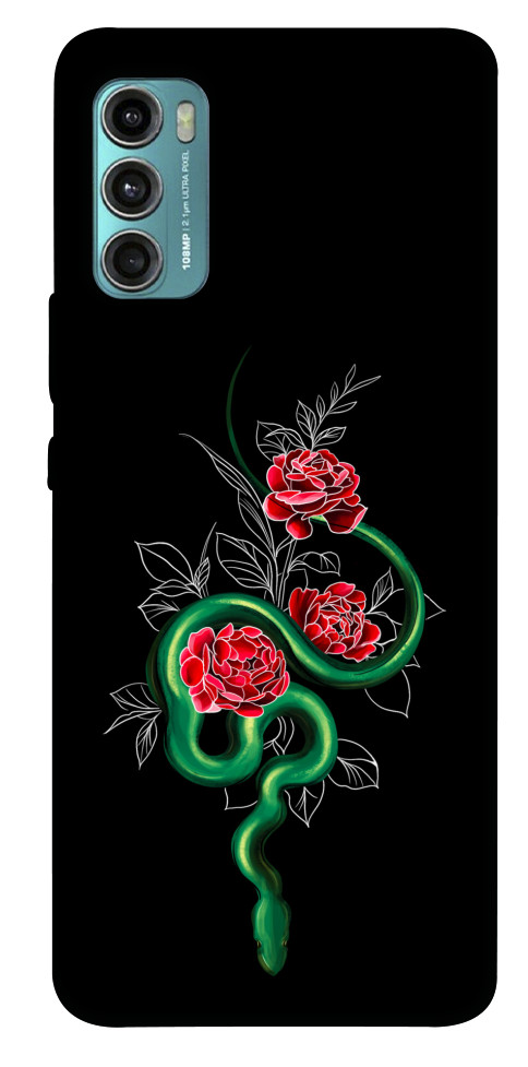 Чехол Snake in flowers для Motorola Moto G60