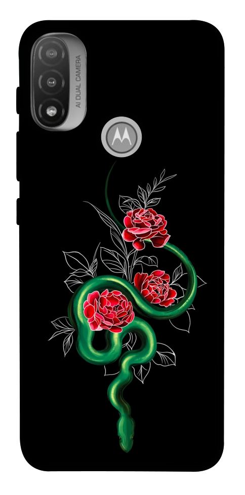 Чохол Snake in flowers для Мotorola Moto E20