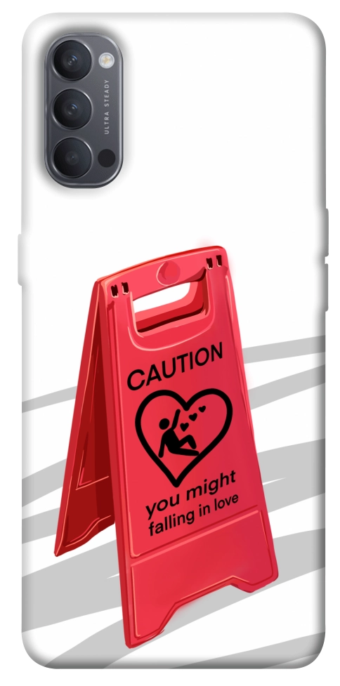 Чехол Caution falling in love для Oppo Reno 4