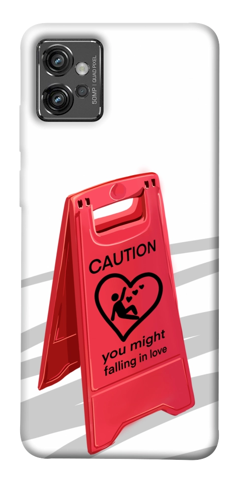 Чехол Caution falling in love для Motorola Moto G32