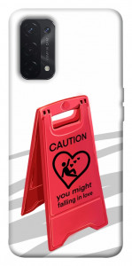 Чехол Caution falling in love для Oppo A74 5G