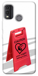 Чохол Caution falling in love для Nokia G11 Plus