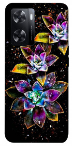 Чехол Flowers on black для Oppo A77s